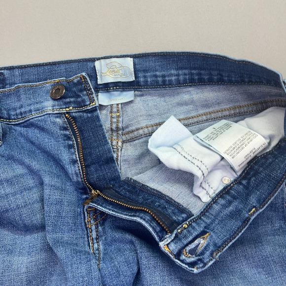 Signature Levi Strauss Capri Jeans Cuffed Hem Denim Blue Size 6 Fits 29" Grunge - Picture 5 of 11